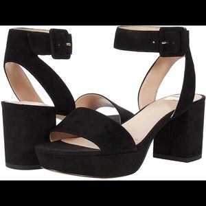 Hanya Platform Block Heel Sandals Black 6M 36.5